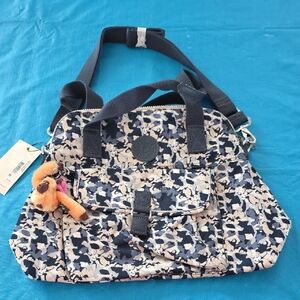 Kipling Blue and Cream Patterned Bag